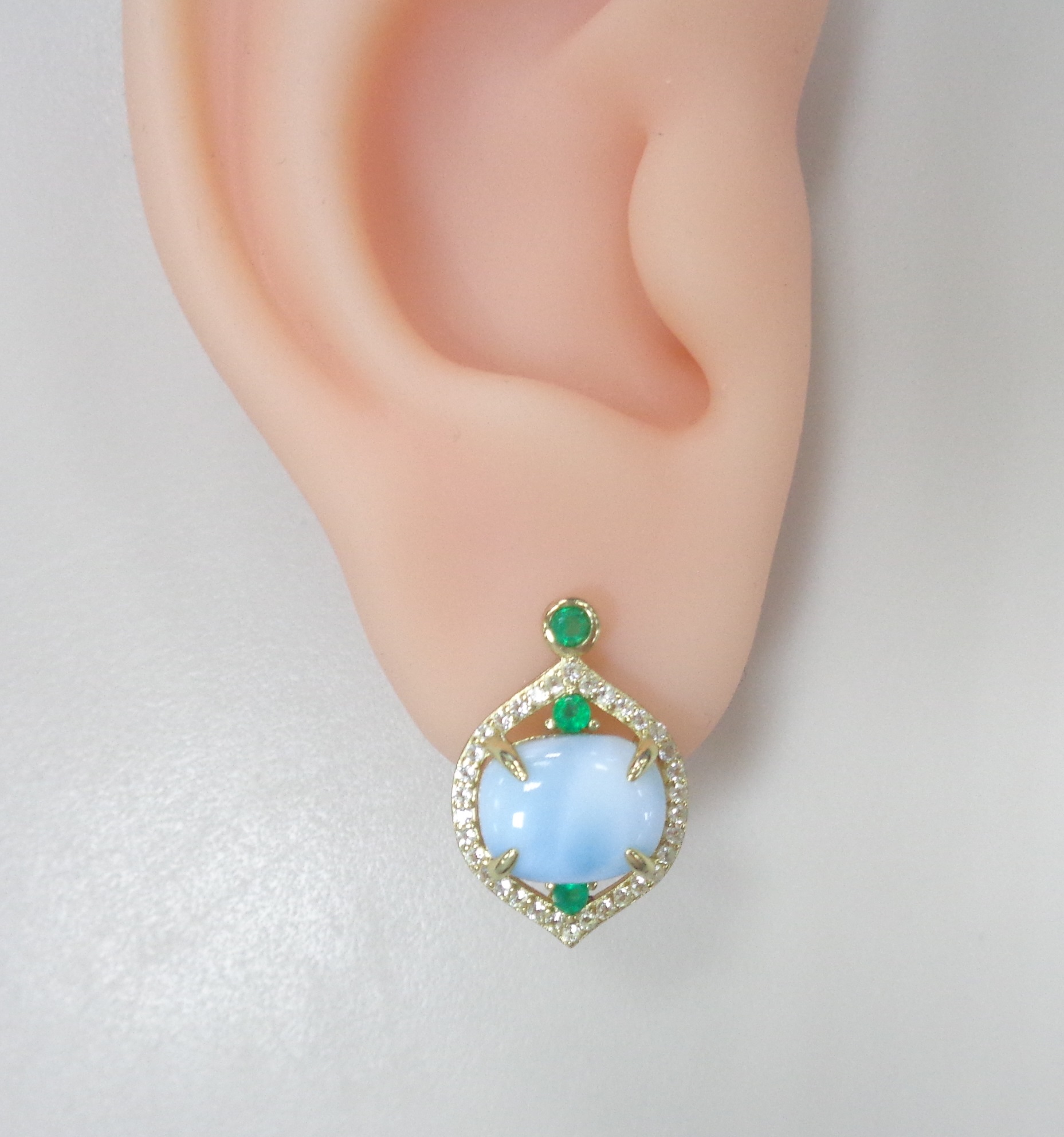 Серебряные серьги с ларимарами и агатами